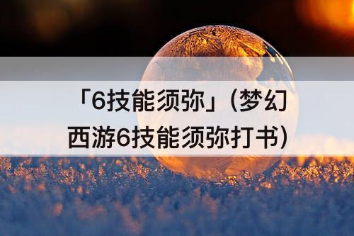 「6技能须弥」(梦幻西游6技能须弥打书)