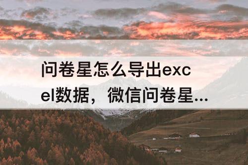 问卷星怎么导出excel数据，微信问卷星怎么导出excel数据