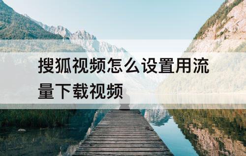 搜狐视频怎么设置用流量下载视频