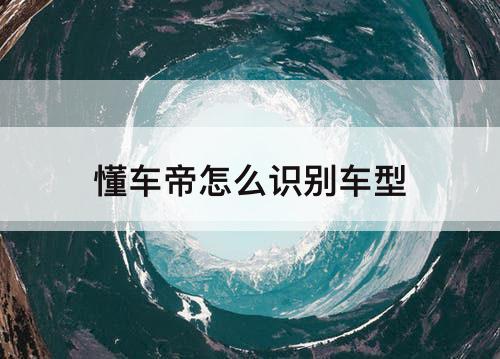 懂车帝怎么识别车型