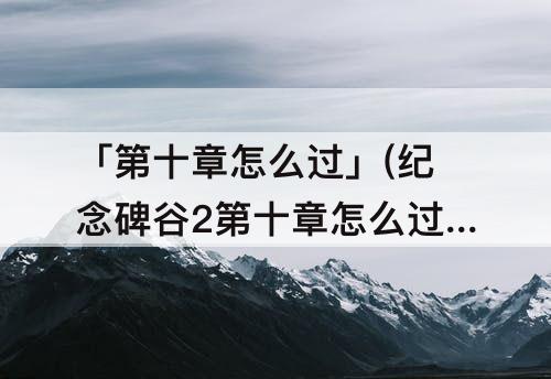 「第十章怎么过」(纪念碑谷2第十章怎么过图解)