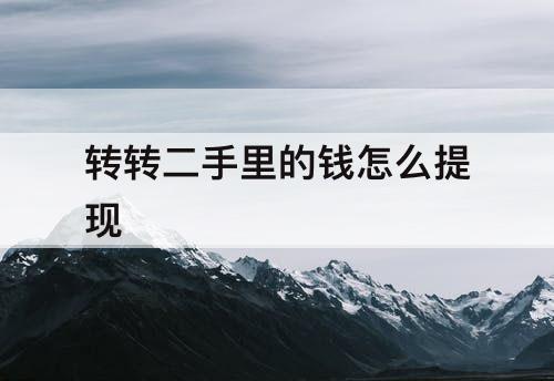 转转二手里的钱怎么提现