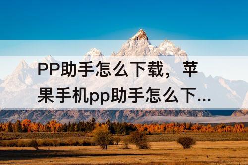 PP助手怎么下载，苹果手机pp助手怎么下载不了