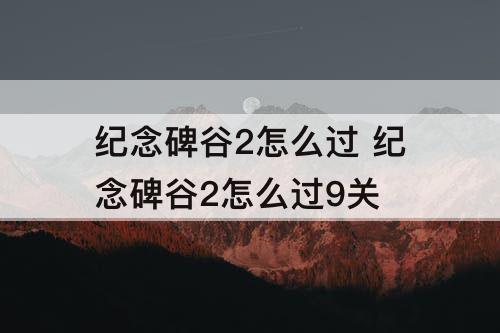 纪念碑谷2怎么过 纪念碑谷2怎么过9关