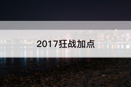 2017狂战加点