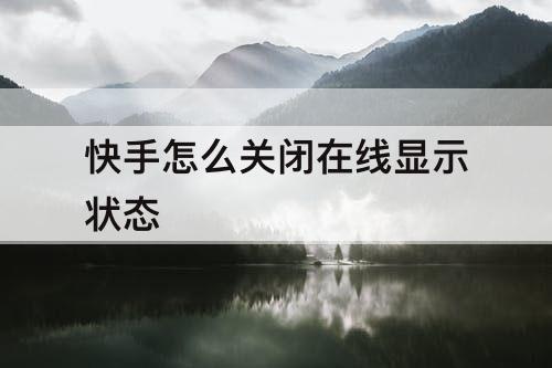 快手怎么关闭在线显示状态