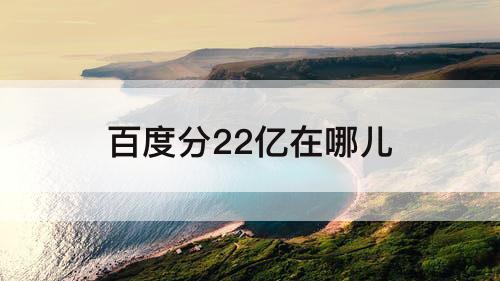 百度分22亿在哪儿
