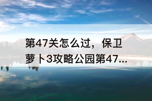 第47关怎么过，保卫萝卜3攻略公园第47关怎么过