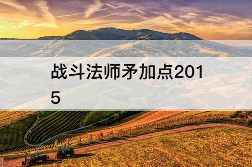 战斗法师矛加点2015