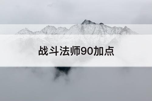 战斗法师90加点