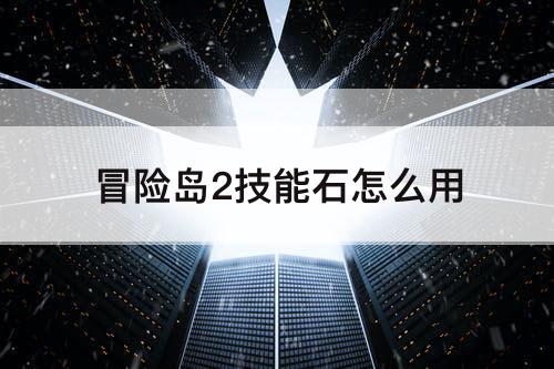 冒险岛2技能石怎么用