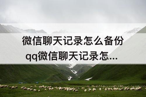 微信聊天记录怎么备份 qq微信聊天记录怎么备份