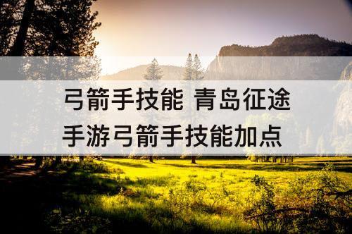 弓箭手技能 青岛征途手游弓箭手技能加点
