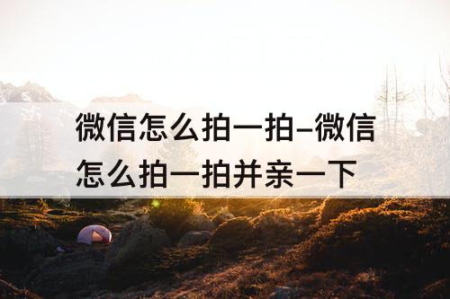 微信怎么拍一拍-微信怎么拍一拍并亲一下