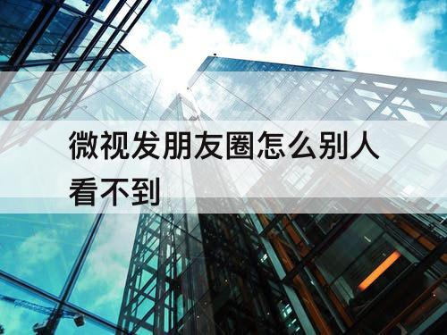微视发朋友圈怎么别人看不到