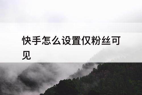 快手怎么设置仅粉丝可见