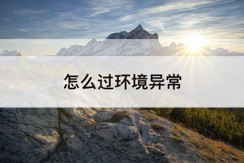 怎么过环境异常
