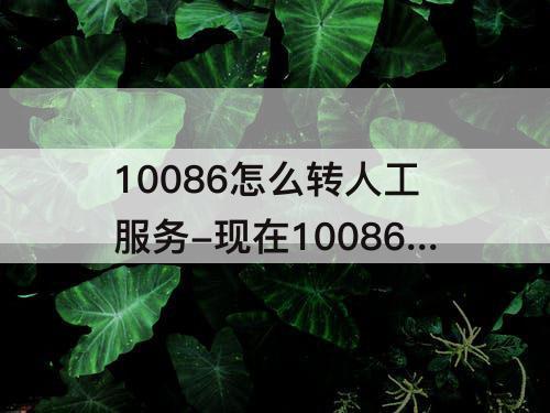 10086怎么转人工服务-现在10086怎么转人工服务