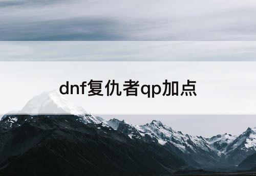 dnf复仇者qp加点