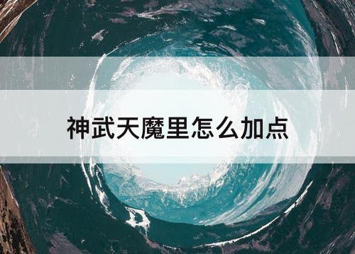 神武天魔里怎么加点
