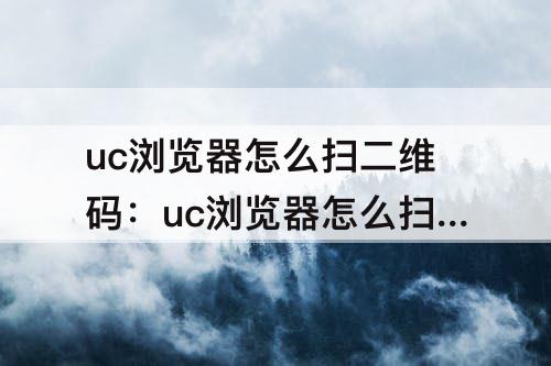 uc浏览器怎么扫二维码：uc浏览器怎么扫二维码为什么我没有