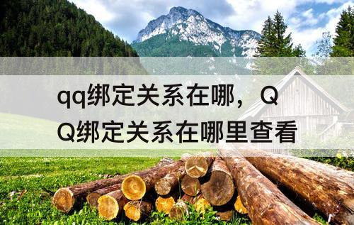 qq绑定关系在哪，QQ绑定关系在哪里查看