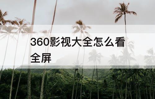 360影视大全怎么看全屏