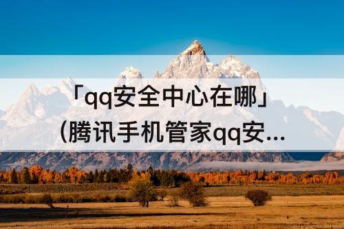 「qq安全中心在哪」(腾讯手机管家qq安全中心在哪加速)