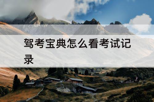 驾考宝典怎么看考试记录