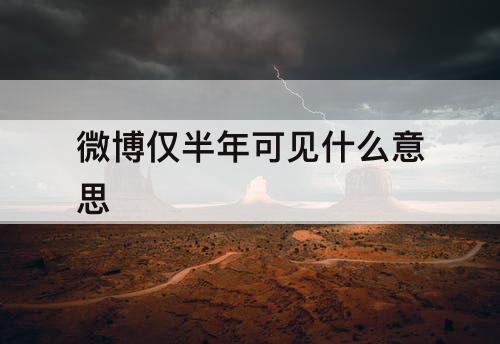微博仅半年可见什么意思