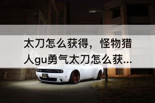 太刀怎么获得，怪物猎人gu勇气太刀怎么获得