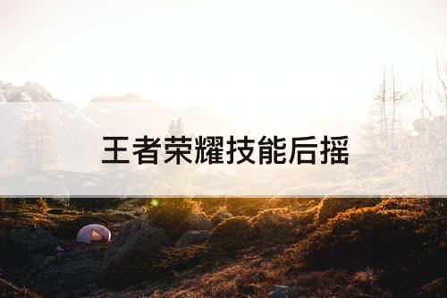 王者荣耀技能后摇