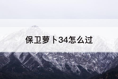 保卫萝卜34怎么过