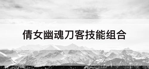 倩女幽魂刀客技能组合