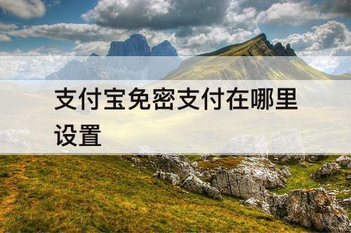 支付宝免密支付在哪里设置