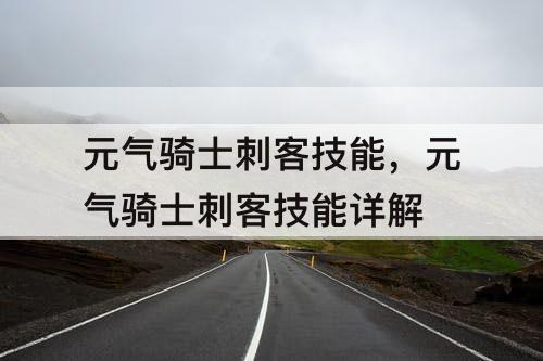 元气骑士刺客技能，元气骑士刺客技能详解