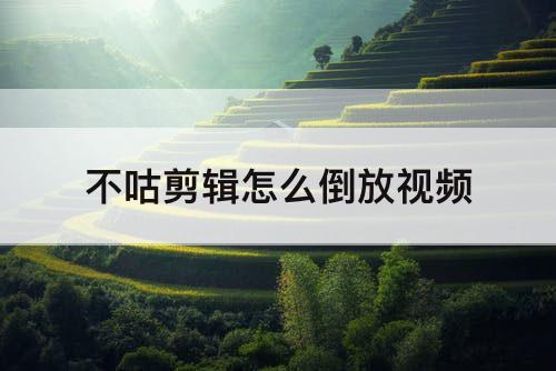 不咕剪辑怎么倒放视频