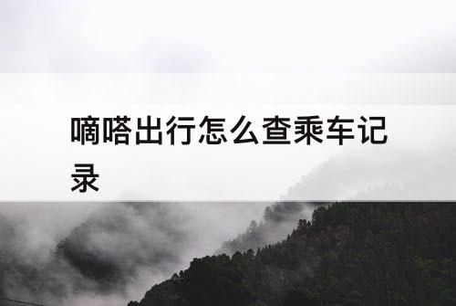 嘀嗒出行怎么查乘车记录