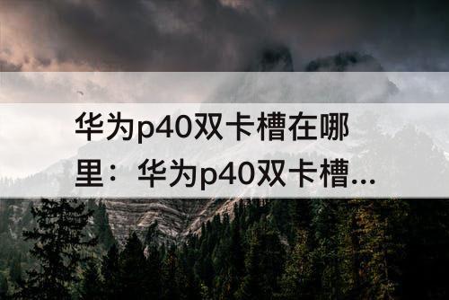 华为p40双卡槽在哪里：华为p40双卡槽在哪里视频