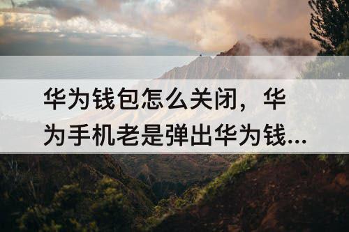 华为钱包怎么关闭，华为手机老是弹出华为钱包怎么关闭