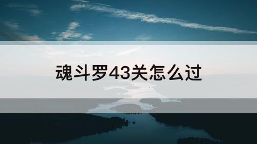 魂斗罗43关怎么过