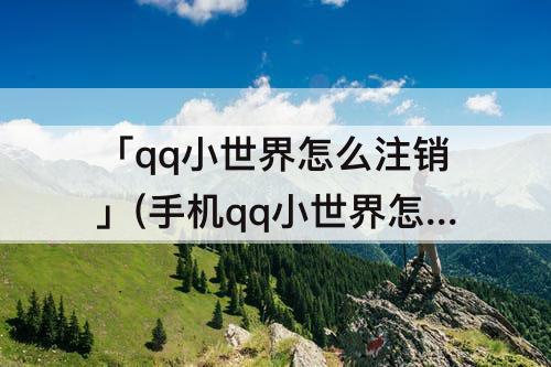 「qq小世界怎么注销」(手机qq小世界怎么注销)