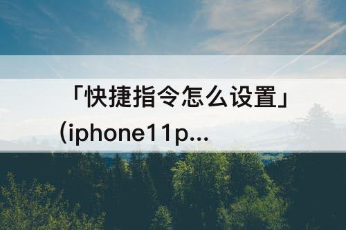 「快捷指令怎么设置」(iphone11promax快捷指令怎么设置)