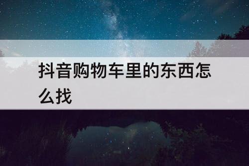 抖音购物车里的东西怎么找