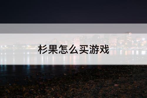 杉果怎么买游戏