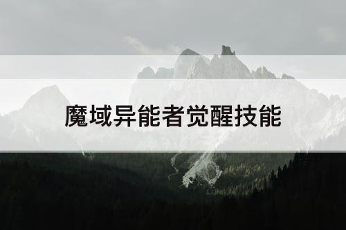 魔域异能者觉醒技能