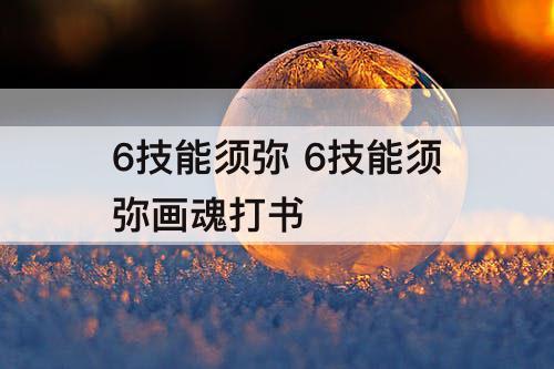 6技能须弥 6技能须弥画魂打书