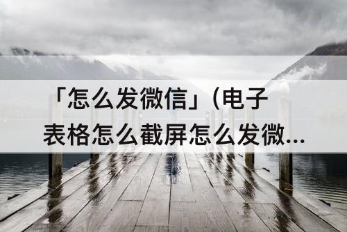 「怎么发微信」(电子表格怎么截屏怎么发微信上)