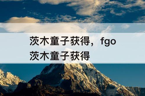 茨木童子获得，fgo茨木童子获得