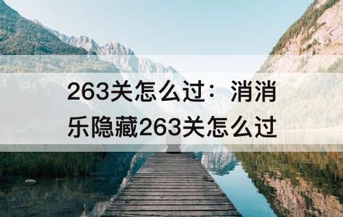 263关怎么过：消消乐隐藏263关怎么过